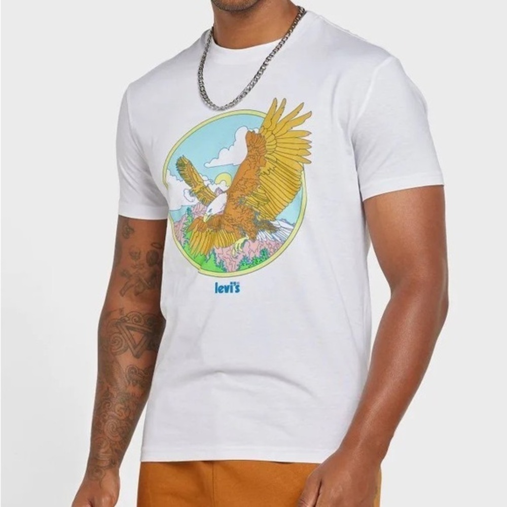 Levi's White Graphic T-Shirt with Eagle Design